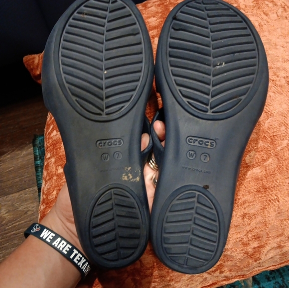 Crocs Kelli Sandals Woman's Size 7 Navy Dark Blue Iconic Comfort - Picture 5 of 5
